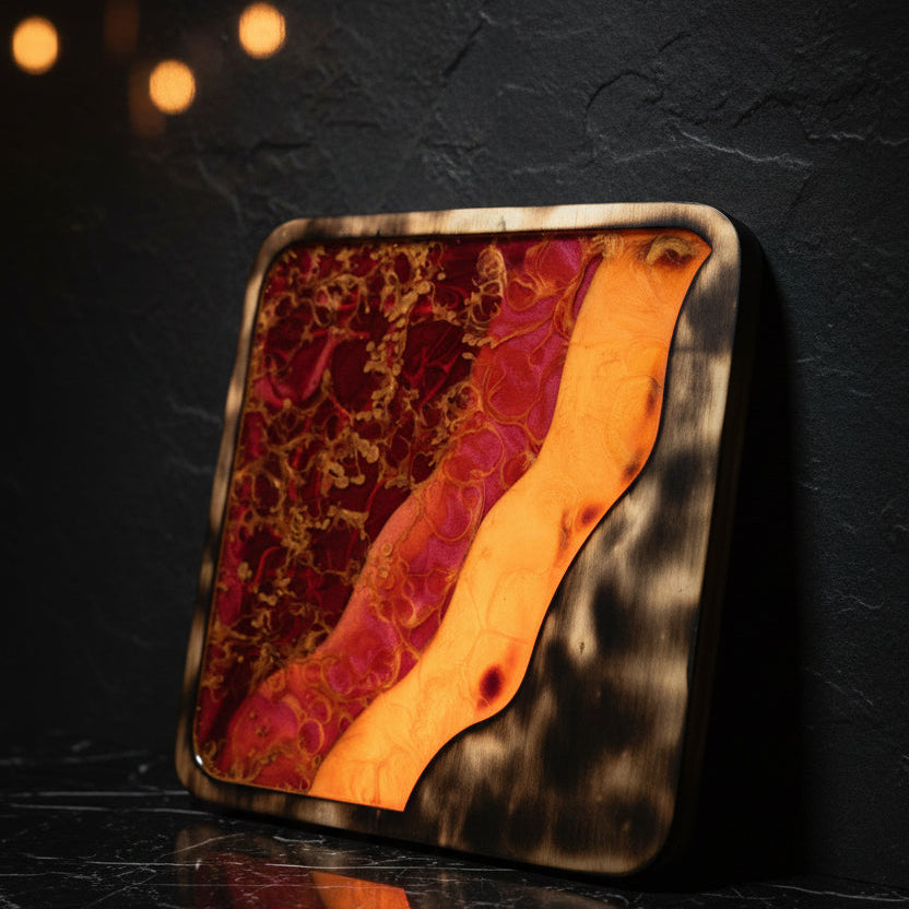 Ember River Resin Serving Board | One-of-a-Kind Functional Art