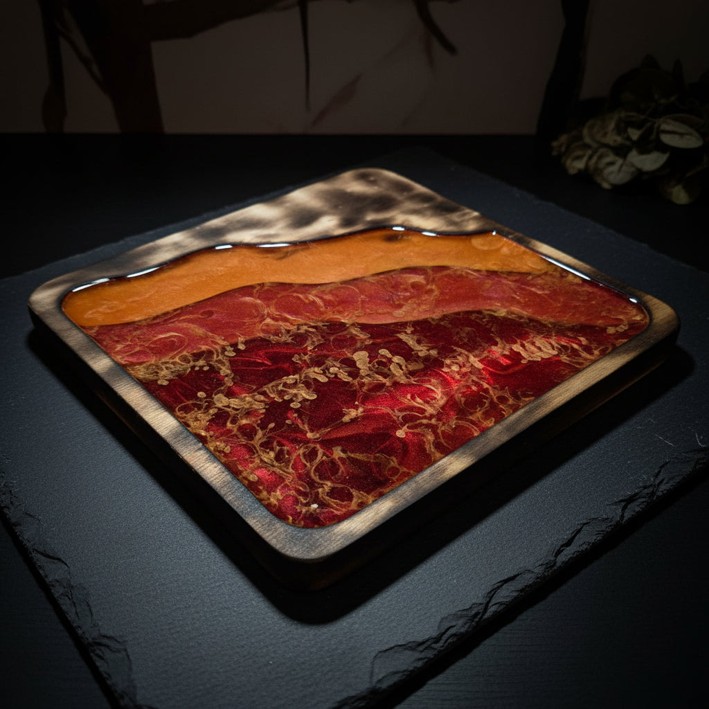 Ember River Resin Serving Board | One-of-a-Kind Functional Art
