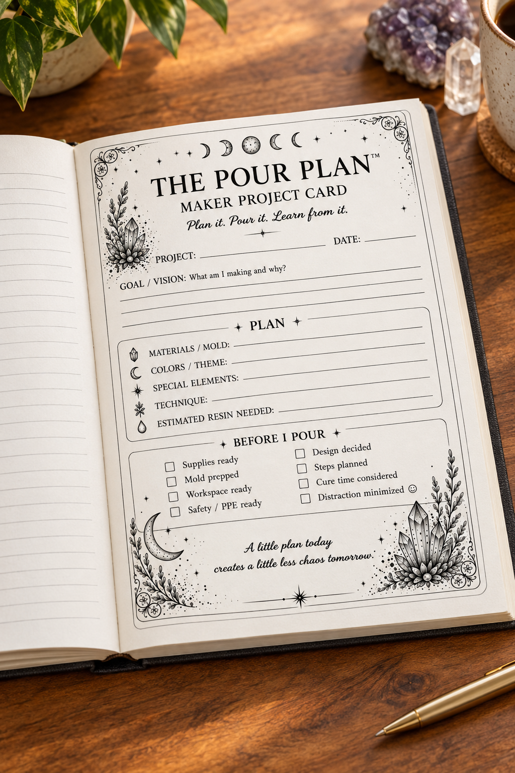 The Pour Plan: Resin Maker’s Project Workbook — Signed Copy